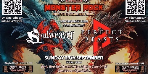 Soulweaver + Perfect Beasts with guests at The Cart and Horses Stratford - MATINEE SHOW
