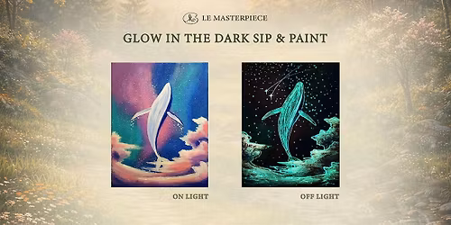 Sip and Paint (Glow in the Dark): Whale in Purple Sky