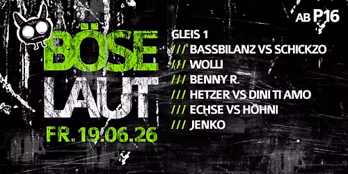 B\u00d6SE LAUT \u2022 9 ACTS \u2022 AB 16 \u2022 Hardtekk \/ Tekk \/ Hardtechno Live