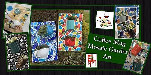 Coffee Mug Mosaic Garden Art