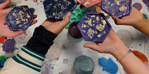 Junior Jesmonite workshop for 10 - 16 year olds.