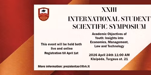  \u201eAcademic Objectives of Youth: Insights into Economics, Management, Law and Technology 2026\u201c