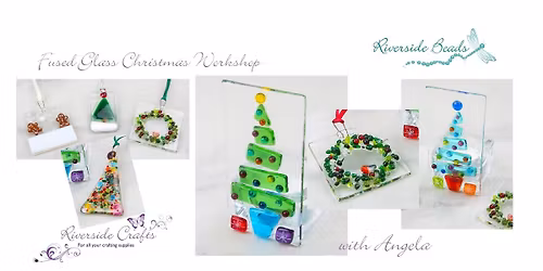 Fused Glass Christmas Decorations & Tea Light - \u00a350