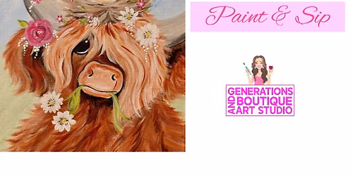 Blossom the Highland Cow Paint & Sip