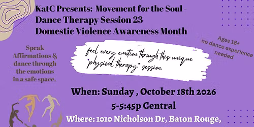 KatC Presents: Movement for the Soul- Dance Therapy Session 23
