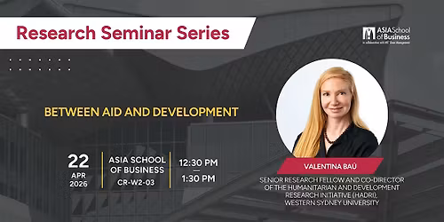 Research Seminar Series: Dr. Valentina Ba\u00fa