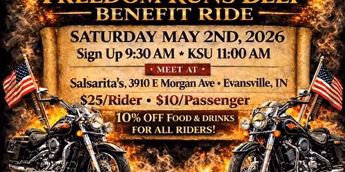 2nd annual Freedom Runs Deep Benefit Ride