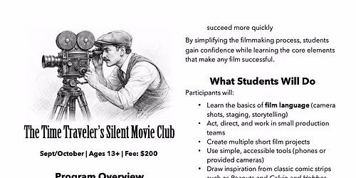 Silent Filmmaking Class - For Teenagers