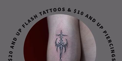 SEPTEMBER 8TH FLASH $20 AND UP TATTOOS AND $10 AND UP PIERCINGS EVENT
