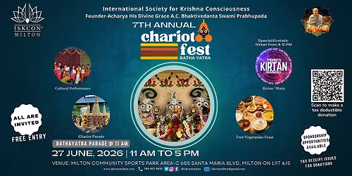 ISKCON Milton Chariot Fest 2026