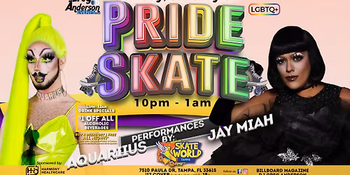 Pride Skate Tampa!  Saturday, January 3, 2026!!
