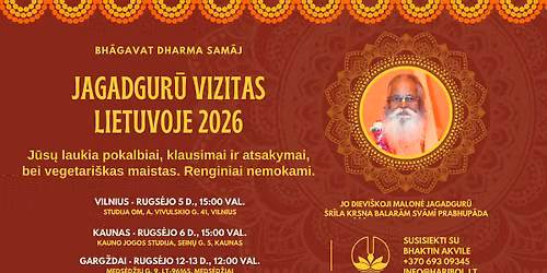2026 JAGADGURU VIZITAS LIETUVOJE