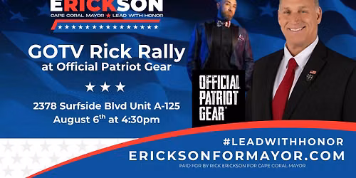 Get Out the Vote - Rick Rally at Official Patriot Gear