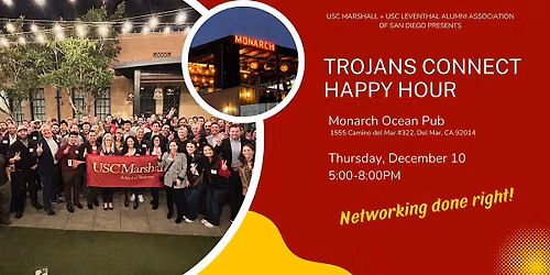 USCMAA SD Trojans Connect Happy Hour \u2013 Monarch Del Mar - 12\/10