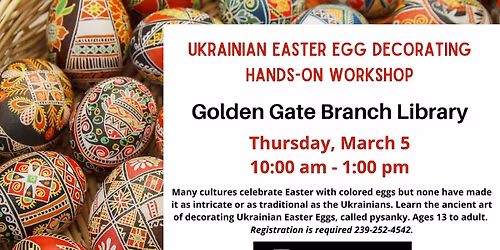 Ukranian Easter Egg Decorating at Golden Gate Branch Library