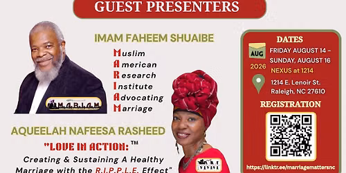 "MARRIAGE MATTERS: Strengthening Sacred Bonds in Al-Islam" Pre-Marital\/Marital Education Conference