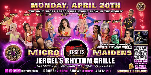 Warrendale, PA - Micro Maidens Dwarf Dancers @ Jergel's