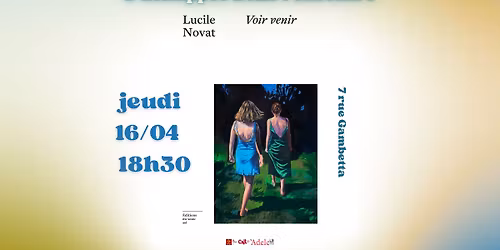 Rencontre avec Lucile Novat "Voir venir" (\u00c9ditions du sous-sol)
