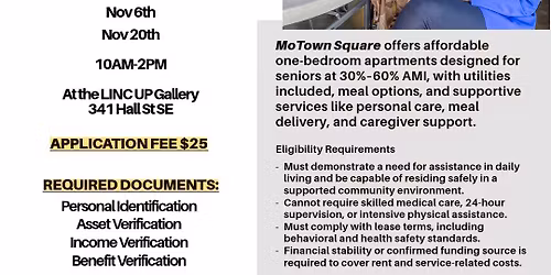 MoTown Square Application Day: Affordable Assisted Living for Seniors 55+