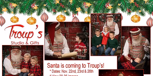 \ud83c\udf85 Santa\u2019s Coming to Troup\u2019s!  November 22, 23 & 26