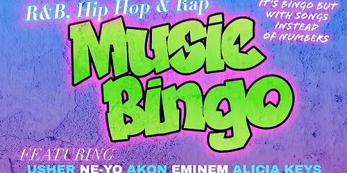 R&B, Hip Hop & Rap Music Bingo