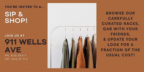 Fall in Love With Fashion- Quarterly Consignment Sip and Shop