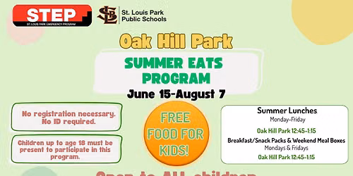 Oak Hill Park Summer Eats Food Distribution
