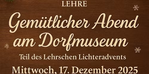 13. Adventsfenster am Dorfmuseum Lehre
