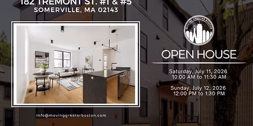 OPEN HOUSE: \ud83d\udccd 182 Tremont St. #1, Somerville, MA 02143