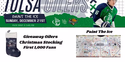 Tulsa Oilers Vs Utah Grizzlies - Game 15 - Paint the Ice - Oilers Stocking Giveaway