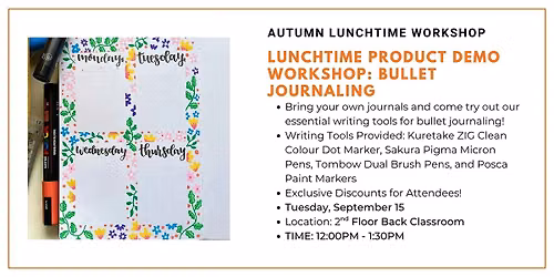 Autumn Lunchtime Product Demo Workshop: Bullet Journaling