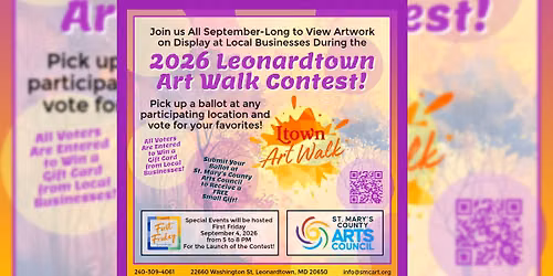 2026 Leonardtown Art Walk - First Friday Launch