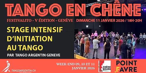STAGE INTENSIF D'INITIATION AU TANGO