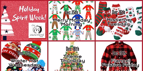 Holiday Spirit Week at The Movement Studio