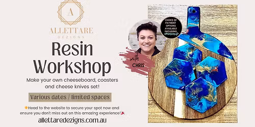 \ud83c\udf1f Resin Funhouse: Cheeseboard, Coaster & Cheese Knife Workshop! \ud83e\uddc0\ud83c\udfa8\u2728