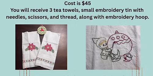 Tea Towel Embroidery Workshop