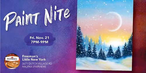 Paint Nite - Snowy Sparkle Sunset