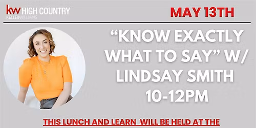 KNOW EXACTLY WHAT TO SAY\u201d W\/ LINDSAY SMITH