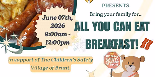 All you can eat Charity Breakfast event! Please see poster for price & menu details