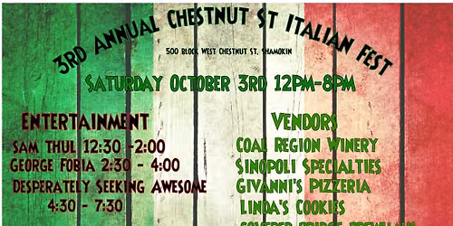 3rd ANNUAL CHESTNUT ST ITALIAN FEST