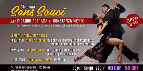 Milonga Sans Souci avec Ricardo Astrada et Constanza Vieyto
