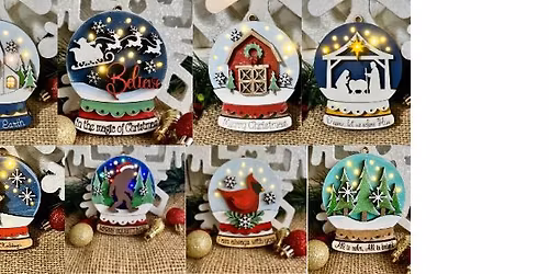 Leavenworth Lighted Snowglobe Ornament Paint Party Saturday December 13 @ 12:30pm