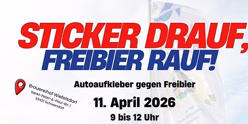 Sticker drauf, Freibier rauf!
