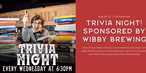 Trivia Wednesday at The Golden Mill!