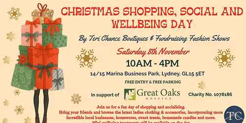Christmas Shopping, Social & Wellbeing Day supporting Great Oaks Hospice 