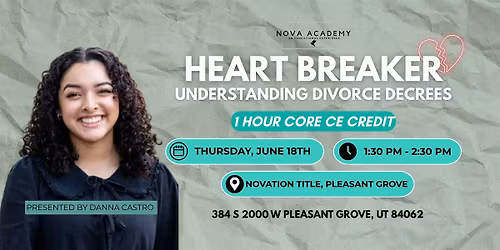(PLEASANT GROVE) Understanding Divorce Decrees - CORE CE