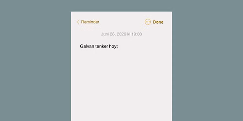 Galvan tenker h\u00f8yt