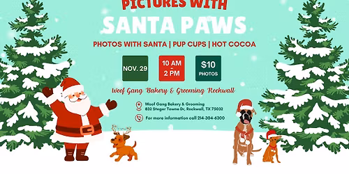Pictures with Santa Paws at Woof Gang