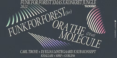 Romjulsfestivalen: Funk For Forest (live) + Ora The molecule (DJ set) \/\/ EARLY BIRD SOLD OUT