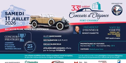 CONCOURS D'\u00c9L\u00c9GANCE DU FORT-CHAMBLY \/ 33e \u00c9DITION 